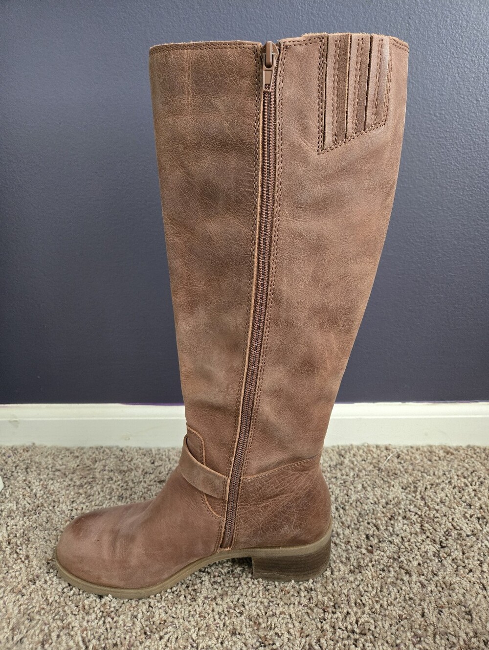 Lucky Brand Inifita Riding Boot - Knee-High Brown Boots - Sz 8 - Picture 9 of 16